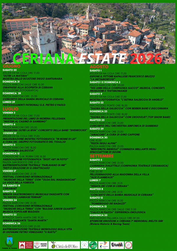 Calendario eventi estate 2026
